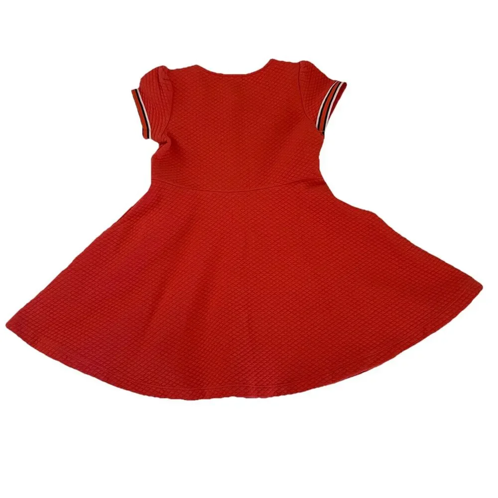 Janie and Jack Retro 60s Quilted Short Sleeve Dress Sz 4 Preppy Party Pockets